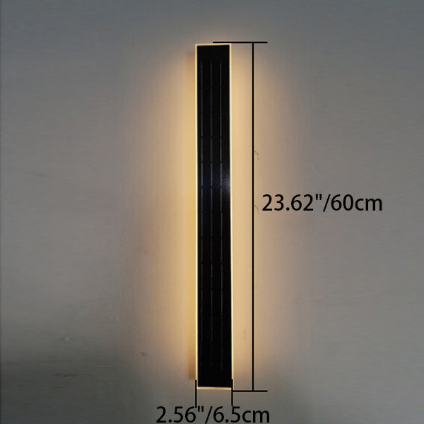 Lámpara de Aplique de Pared LED de Onda de Tira de Acrílico de Aluminio Impermeable Solar de Simplicidad Moderna para Patio Exterior 