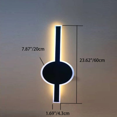 Lámpara de Aplique de Pared LED de Onda de Tira de Acrílico de Aluminio Impermeable Solar de Simplicidad Moderna para Patio Exterior 
