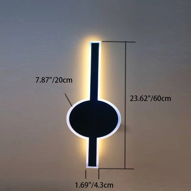 Lámpara de Aplique de Pared LED de Onda de Tira de Acrílico de Aluminio Impermeable Solar de Simplicidad Moderna para Patio Exterior 