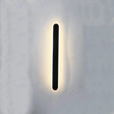 Lámpara de Aplique de Pared LED de Onda de Tira de Acrílico de Aluminio Impermeable Solar de Simplicidad Moderna para Patio Exterior 