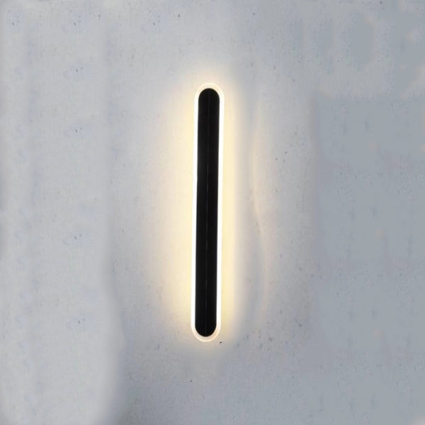 Lámpara de Aplique de Pared LED de Onda de Tira de Acrílico de Aluminio Impermeable Solar de Simplicidad Moderna para Patio Exterior 