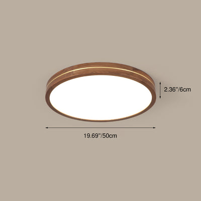 Luz de Montaje Empotrado LED Moderna de Madera delgada Color Nogal 