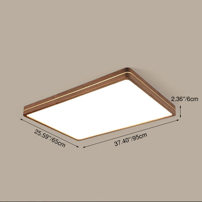 Luz de Montaje Empotrado LED Moderna de Madera delgada Color Nogal 