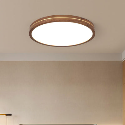 Luz de Montaje Empotrado LED Moderna de Madera delgada Color Nogal 