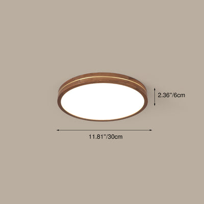 Luz de Montaje Empotrado LED Moderna de Madera delgada Color Nogal 