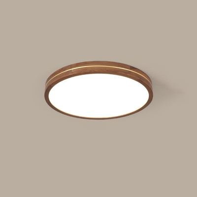 Luz de Montaje Empotrado LED Moderna de Madera delgada Color Nogal 