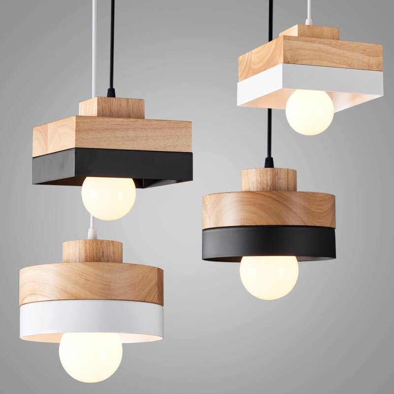 Suspension Luminaire Nordic Rond/Carré 1 Lumière 