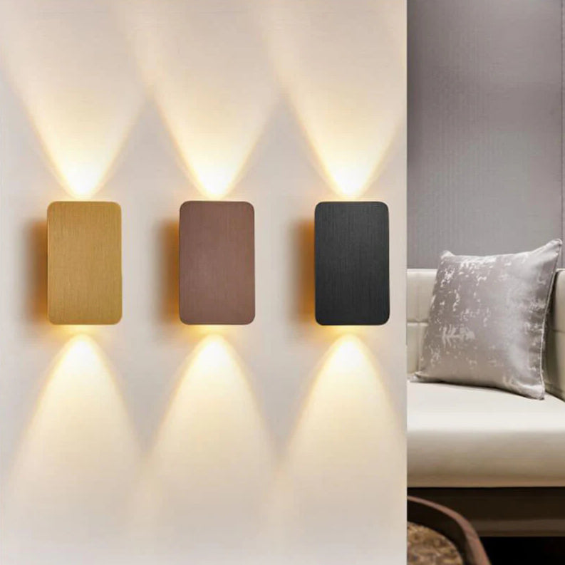 Nordic Minimalistischer Aluminium Rechteckiger Flachbildschirm 2-Licht LED Wandleuchte 