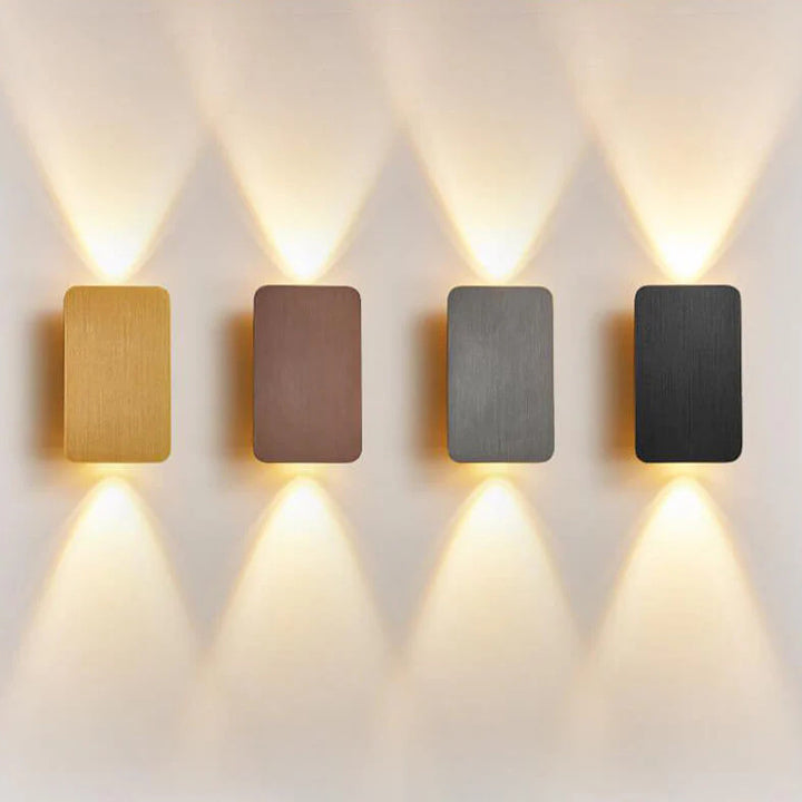 Nordic Minimalistischer Aluminium Rechteckiger Flachbildschirm 2-Licht LED Wandleuchte 