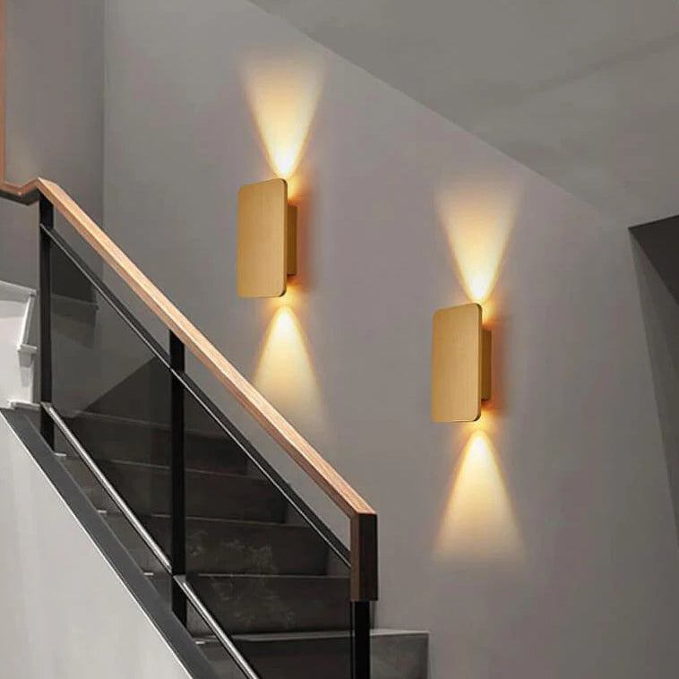 Nordic Minimalistischer Aluminium Rechteckiger Flachbildschirm 2-Licht LED Wandleuchte 