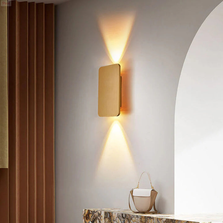 Nordic Minimalistischer Aluminium Rechteckiger Flachbildschirm 2-Licht LED Wandleuchte 