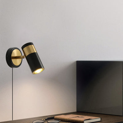 Moderne Einfachheit plattierter zylindrischer Strahler 1-Licht-Lesewandleuchte 