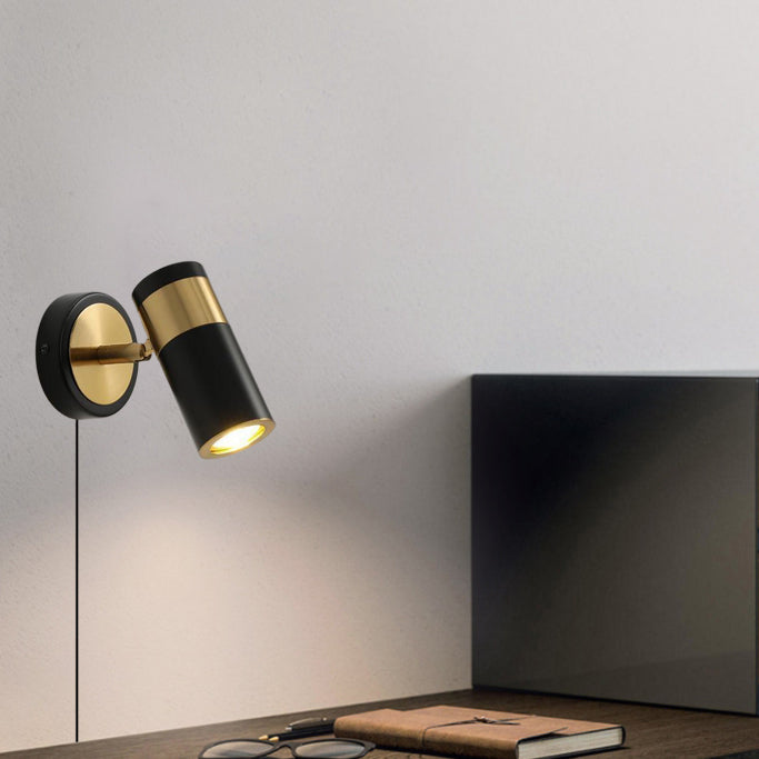 Moderne Einfachheit plattierter zylindrischer Strahler 1-Licht-Lesewandleuchte 
