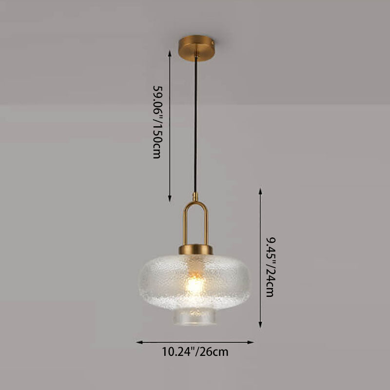 Lustre suspendu nordique de luxe ovale en verre transparent à 1 lumière 