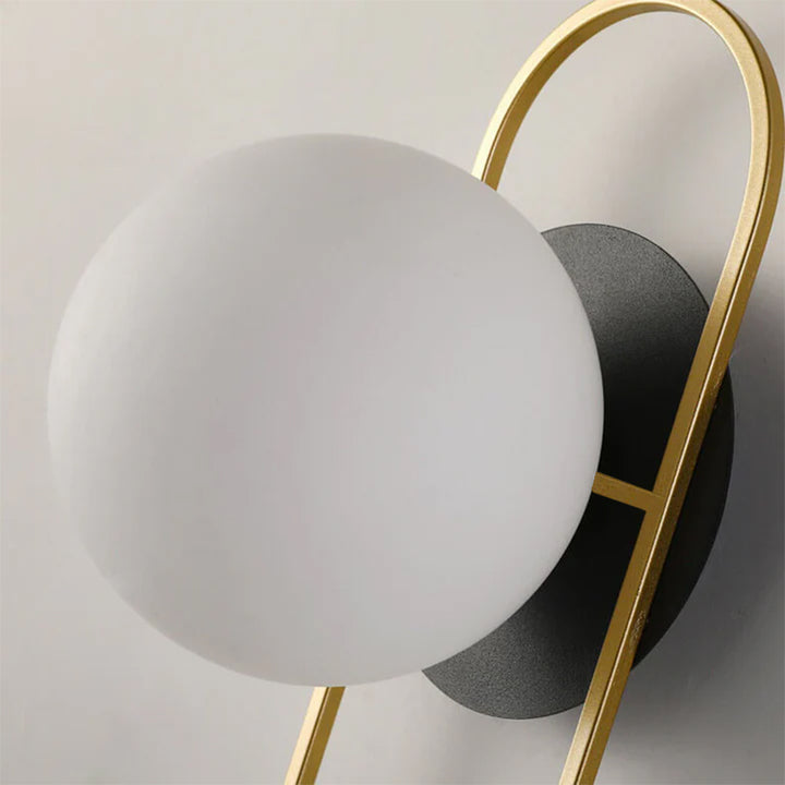 Moderne Leichte Luxus Runde Eisen Glas 1-Licht Wandleuchte Lampe 