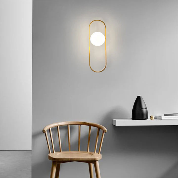 Moderne Leichte Luxus Runde Eisen Glas 1-Licht Wandleuchte Lampe 