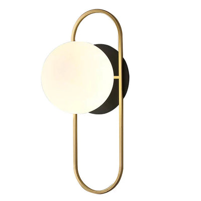 Moderne Leichte Luxus Runde Eisen Glas 1-Licht Wandleuchte Lampe 