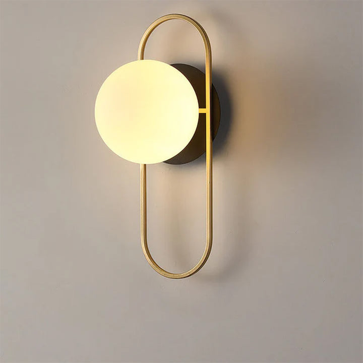 Moderne Leichte Luxus Runde Eisen Glas 1-Licht Wandleuchte Lampe 