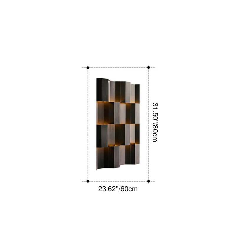 Lámpara de apliqué de pared LED rectangular de acero inoxidable, retro contemporánea e impermeable, para patio exterior 