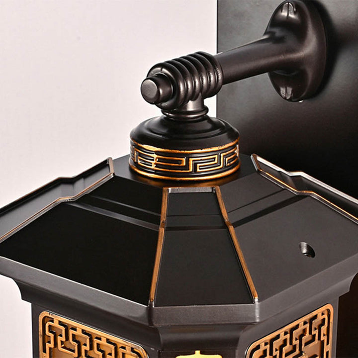 Traditional Chinese Waterproof Aluminum Glass Cylinder 1/2-Light Wall Sconce Lamp For Outdoor Patio