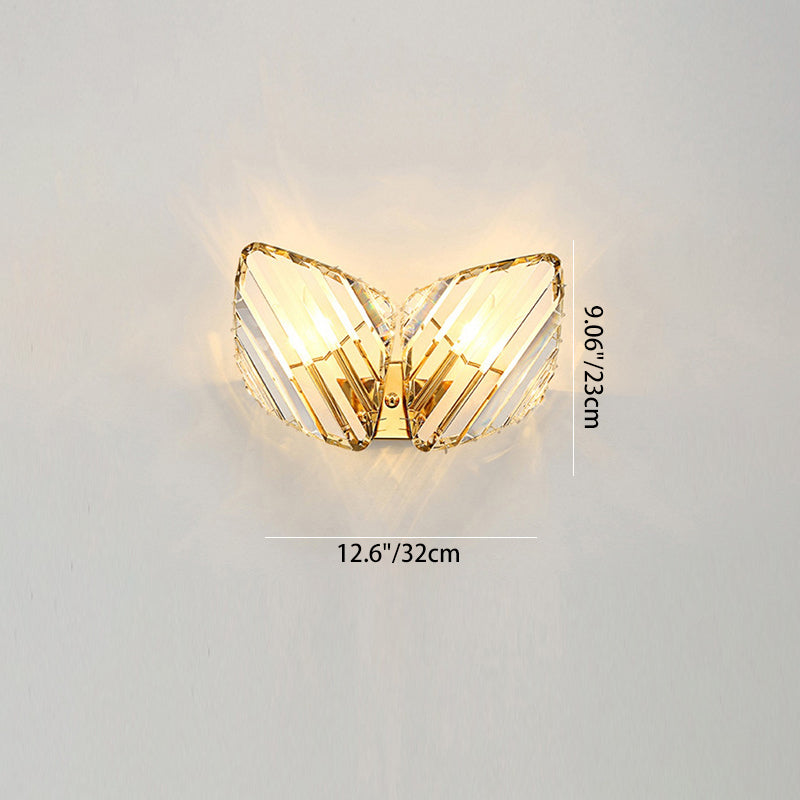 Modern Luxury Metal Acrylic Diamond-Pattern 1/2/3-Light Wall Sconce Lamp For Living Room & Bedroom