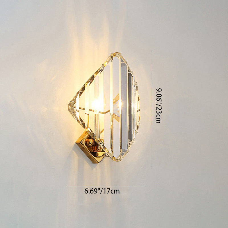 Modern Luxury Metal Acrylic Diamond-Pattern 1/2/3-Light Wall Sconce Lamp For Living Room & Bedroom
