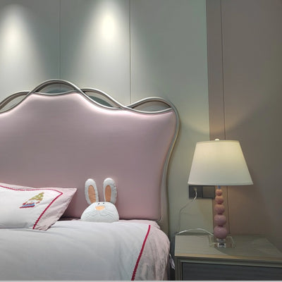 Modern Crystal Pink Beaded 1-Light Table Lamp