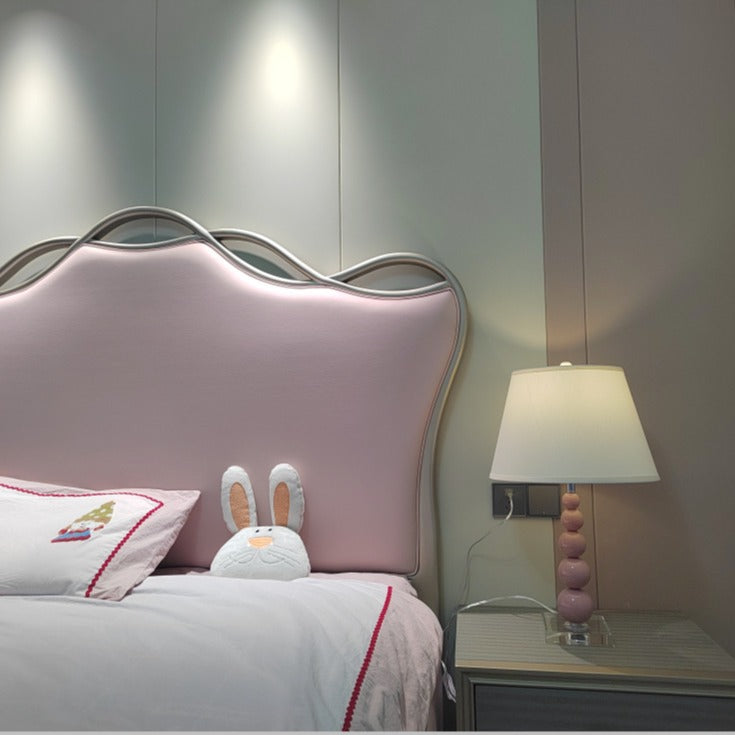 Modern Crystal Pink Beaded 1-Light Table Lamp