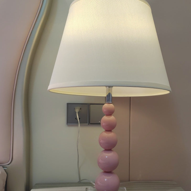 Modern Crystal Pink Beaded 1-Light Table Lamp