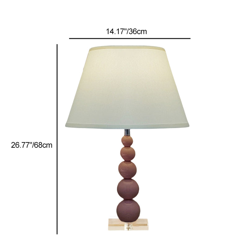 Modern Crystal Pink Beaded 1-Light Table Lamp