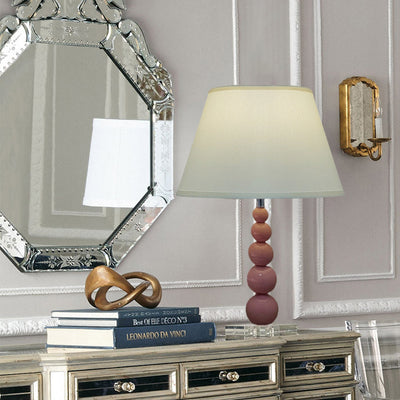 Modern Crystal Pink Beaded 1-Light Table Lamp