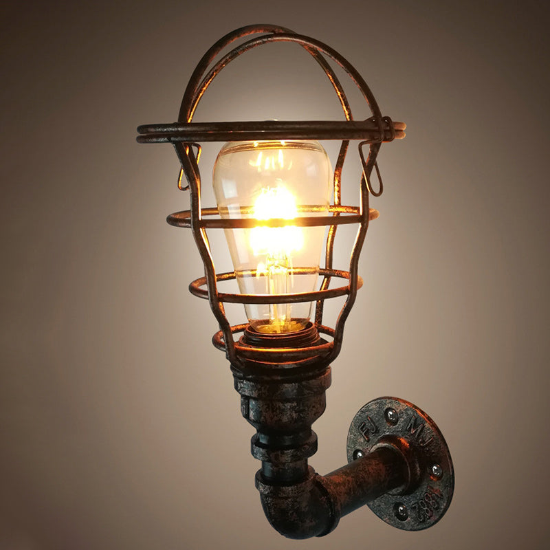 Zeitgenössische industrielle Eisen europäische Retro-Wasserrohr 1-Licht Wandleuchte 