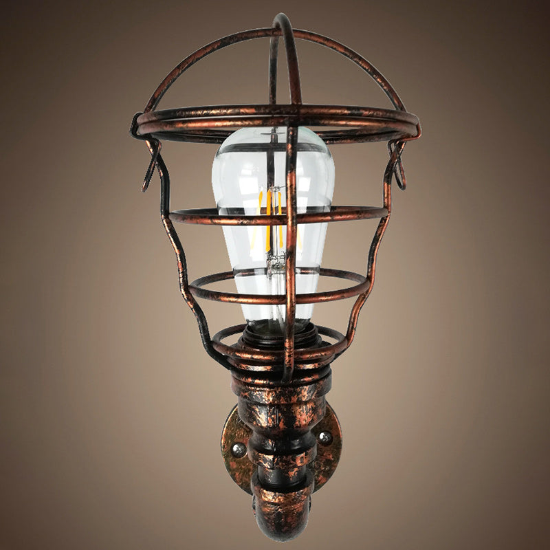 Zeitgenössische industrielle Eisen europäische Retro-Wasserrohr 1-Licht Wandleuchte 