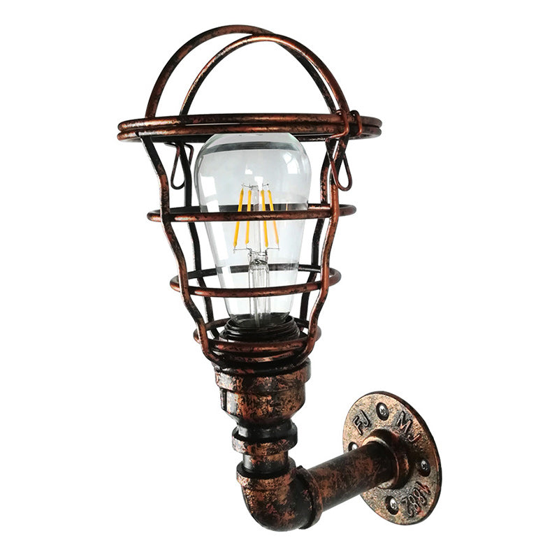 Zeitgenössische industrielle Eisen europäische Retro-Wasserrohr 1-Licht Wandleuchte 