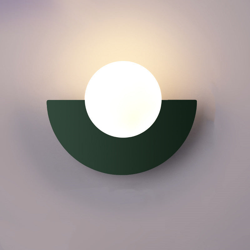 Moderne minimalistische Glas-Kugelförmige bunte Halbkreis-Design 1-Licht Wandleuchte 