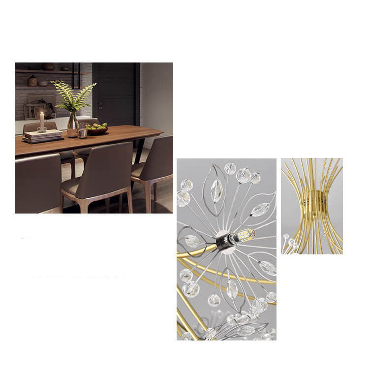Crystal 13-19 Light Dandelion Shade Chandeliers