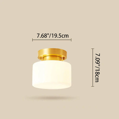Moderne nordische Zylinder-Glas 1-Licht Deckenleuchte für Schlafzimmer 
