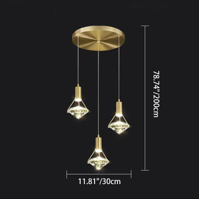 Modern Diamond Crystal LED Pendant Light