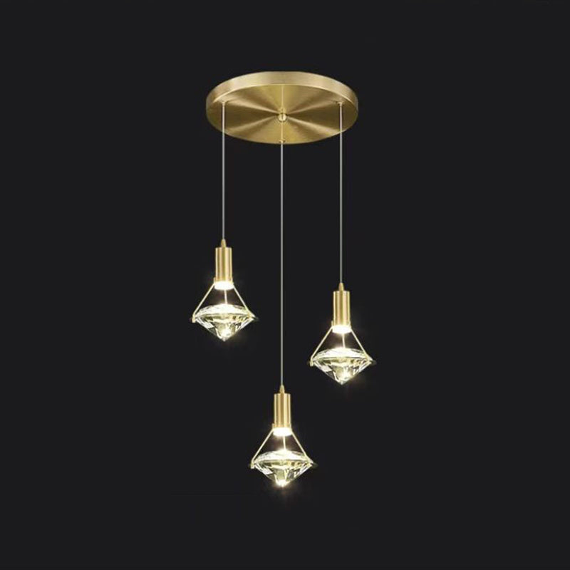 Modern Diamond Crystal LED Pendant Light