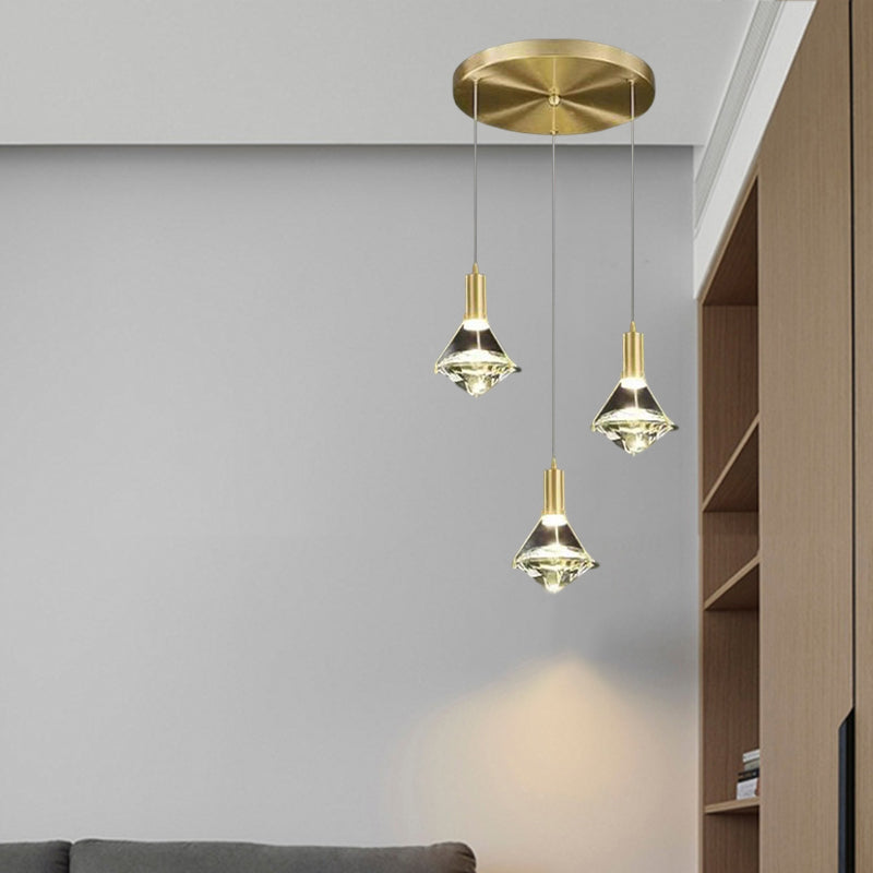 Modern Diamond Crystal LED Pendant Light