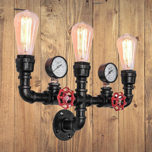 Industrielle Retro Kreative Metallrohr 2/3 Licht Wandleuchten 