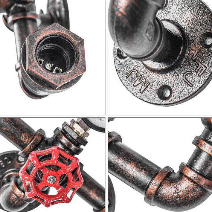 Industrielle Retro Kreative Metallrohr 2/3 Licht Wandleuchten 