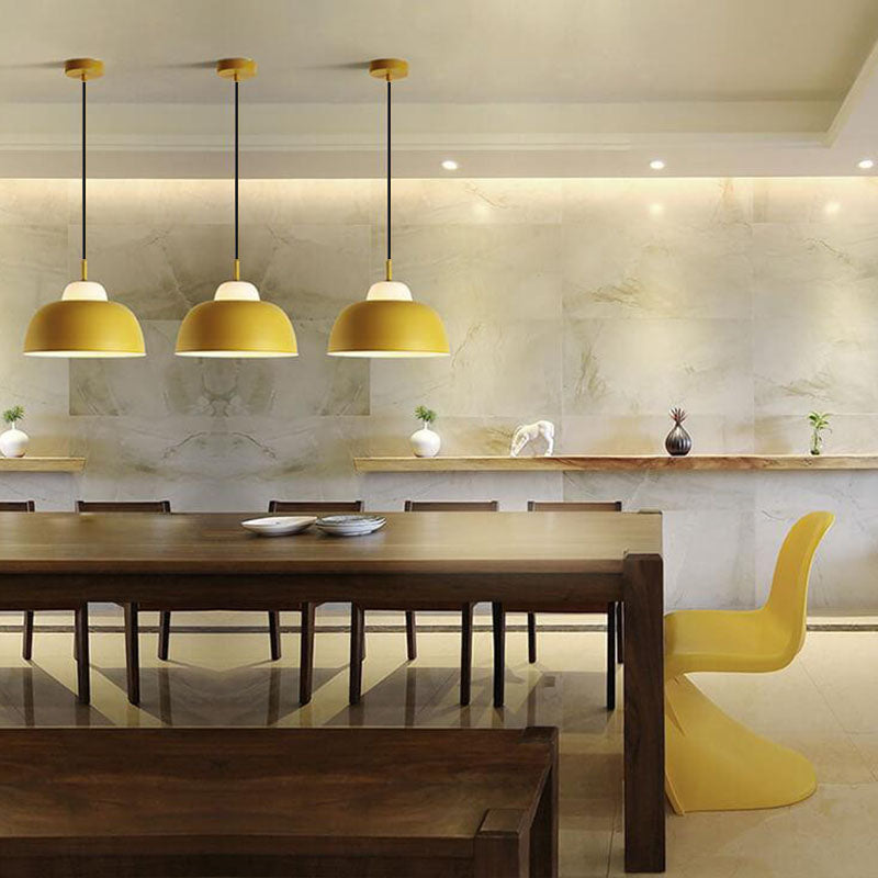 Nordic Creative Macaron Aluminum 1-Light Dome Pendant Light