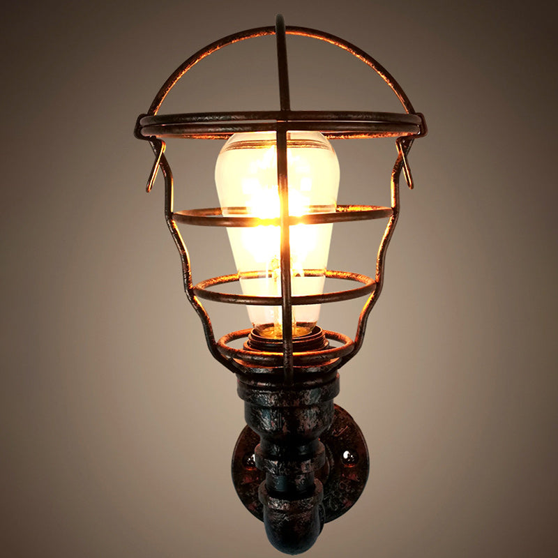 Zeitgenössische industrielle Eisen europäische Retro-Wasserrohr 1-Licht Wandleuchte 