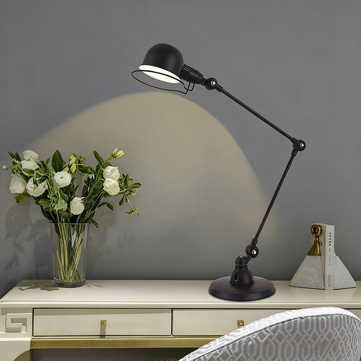 Lámpara de Mesa Vintage Industrial de Hierro con Brazo Largo Mecánico de 1 Luz 