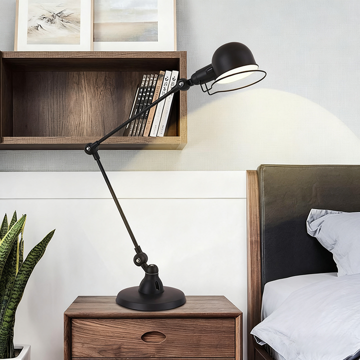 Lámpara de Mesa Vintage Industrial de Hierro con Brazo Largo Mecánico de 1 Luz 