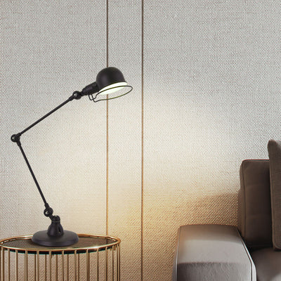 Vintage Industrial Iron Mechanical Long Arm 1-Light Table Lamp