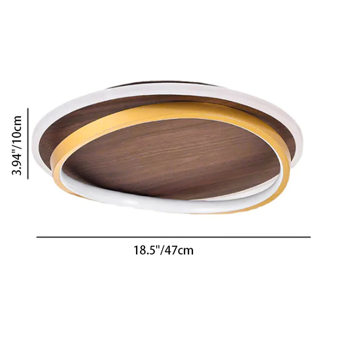 Nordischer minimalistischer runder LED-Deckenleuchte mit Walnussmaserung 