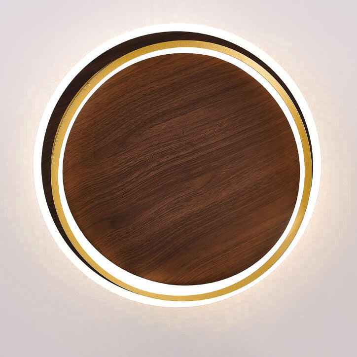 Nordischer minimalistischer runder LED-Deckenleuchte mit Walnussmaserung 