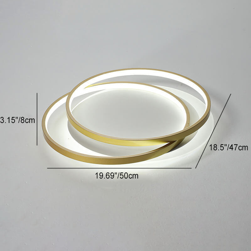 Lumière de plafond encastrée LED en aluminium circulaire de luxe nordique 